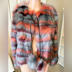 Ramy Brook Vibrant Striped Teddy Jacket